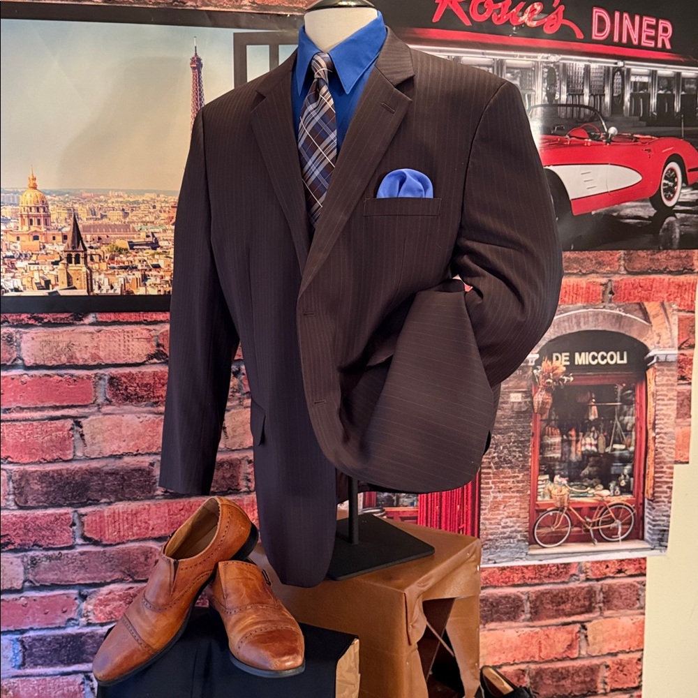 Joseph & Feiss Super 100's Brown Coat - Picture 17 of 17